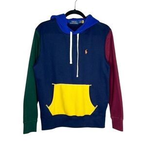 POLO RALPH LAUREN Color-blocked Fleece Hoodie size Small